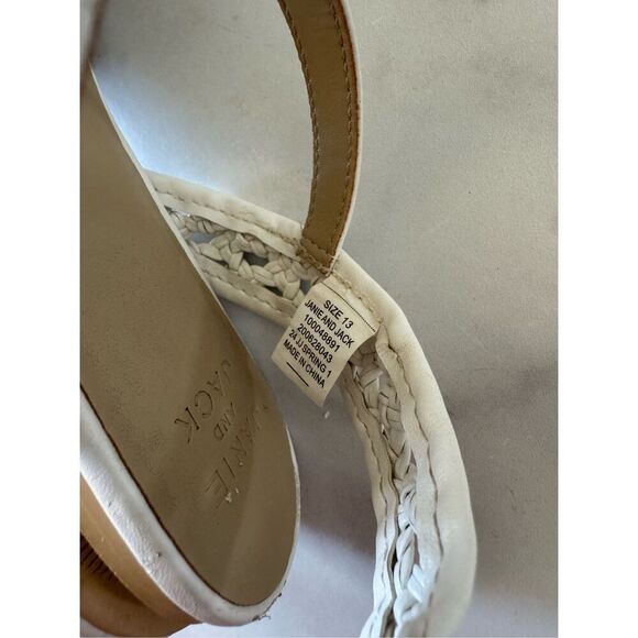 Janie & Jack girls size 13 white open toe sandals basket weave woven lattice sma - Picture 7 of 8